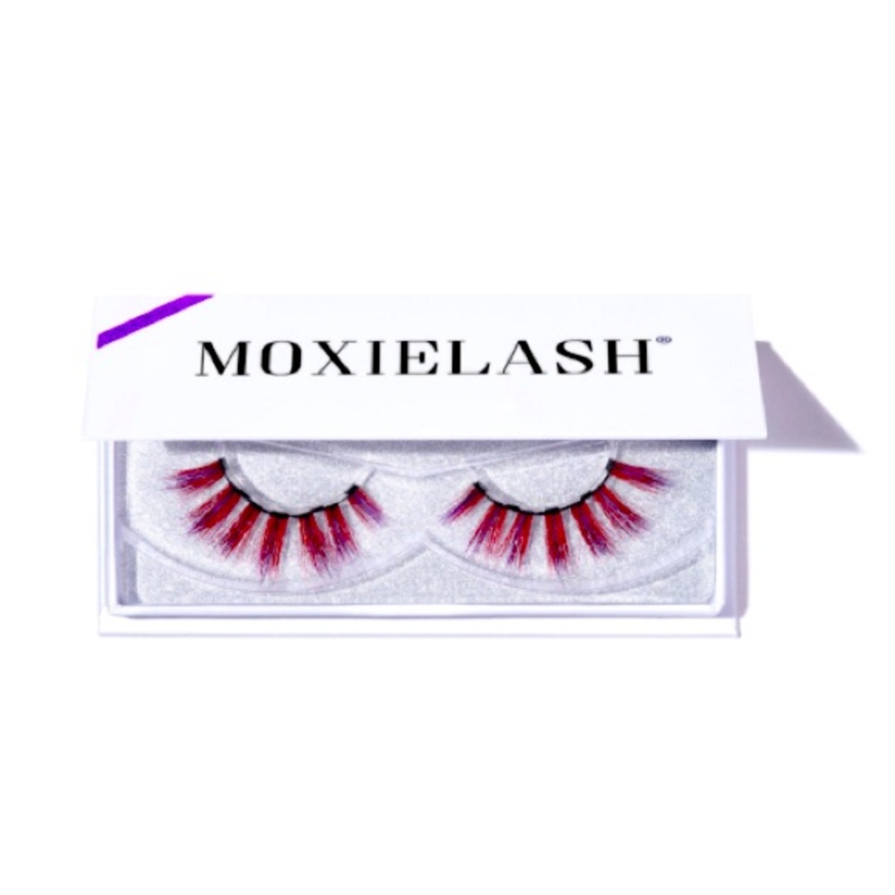 NWOT RED MOXIELASH LASHES MAGNETIC; false lashes festival ruby red silk ombré